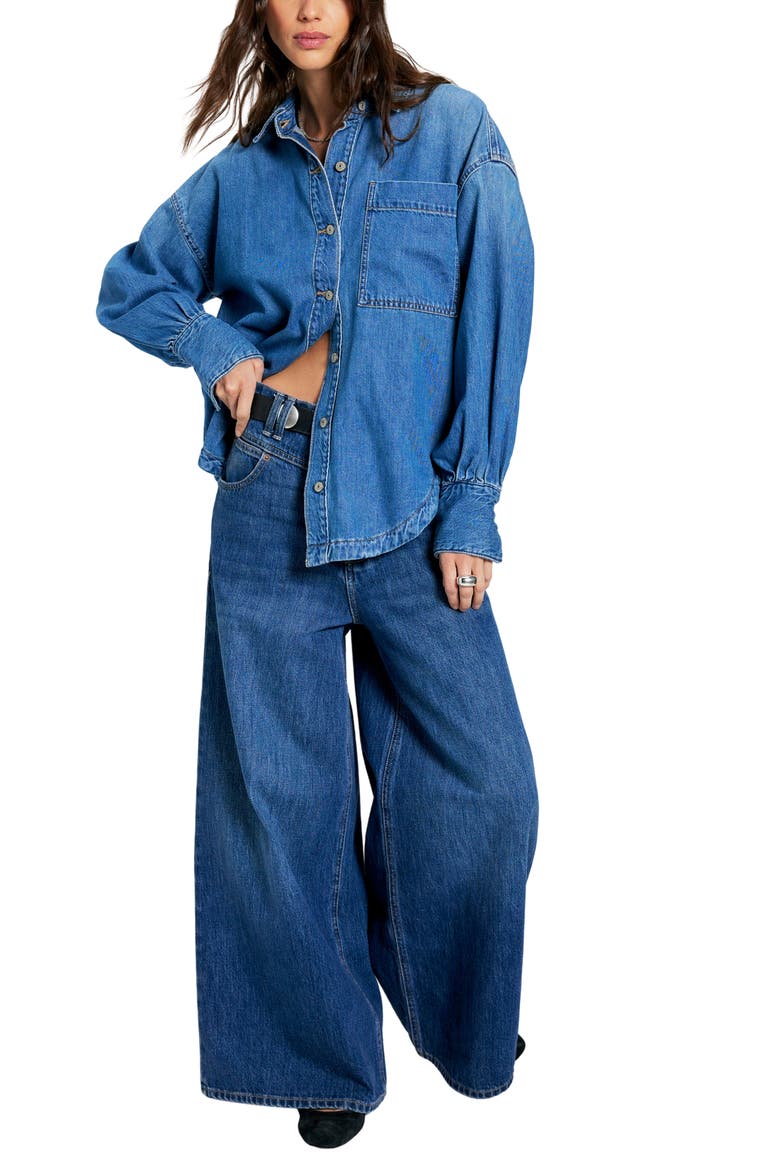 Ashley Denim Shirt, Alternate, color, MEDIUM WASH
