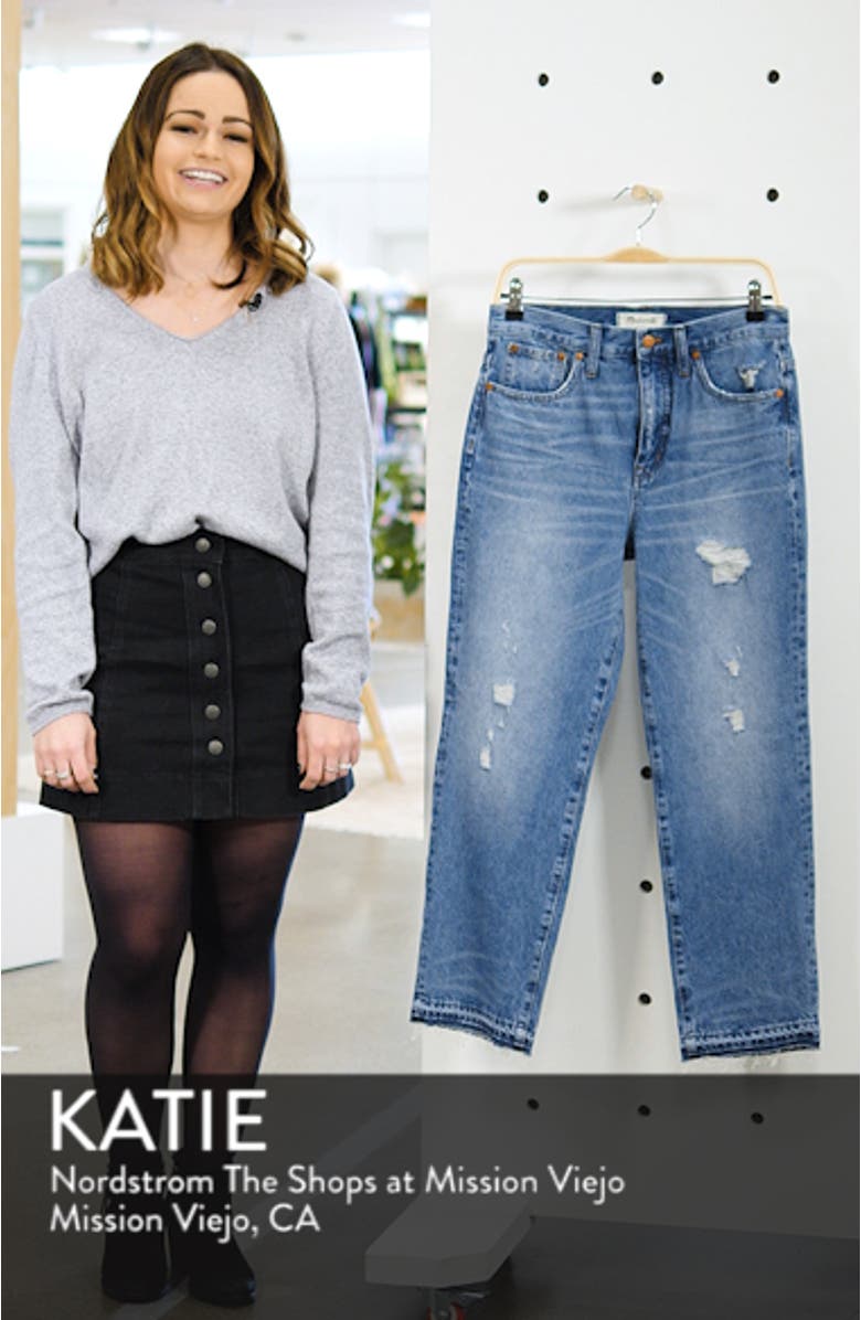 Classic Distressed Straight Leg Jeans, sales video thumbnail