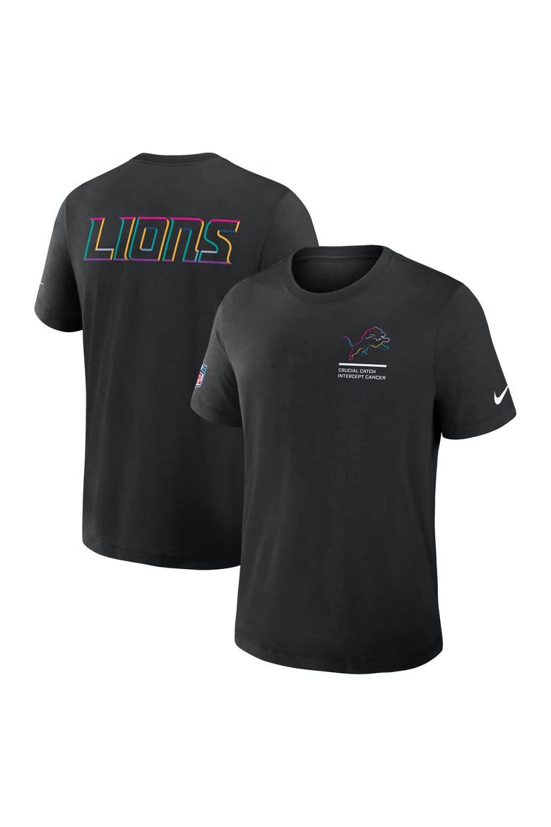 Men's Nike Black Detroit Lions Tall 2025 NFL Crucial Catch Tri-Blend Dri-FIT T-Shirt, Alternate, color, Black