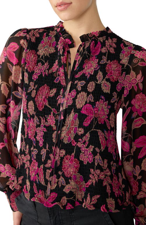 Sanctuary Think Of You Floral Smocked Top In Red