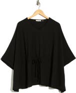 PATRIZIA LUCA V-Neck Drawstring Waist Boxy Top