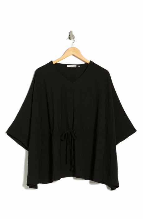 PATRIZIA LUCA V-Neck Drawstring Waist Boxy Top