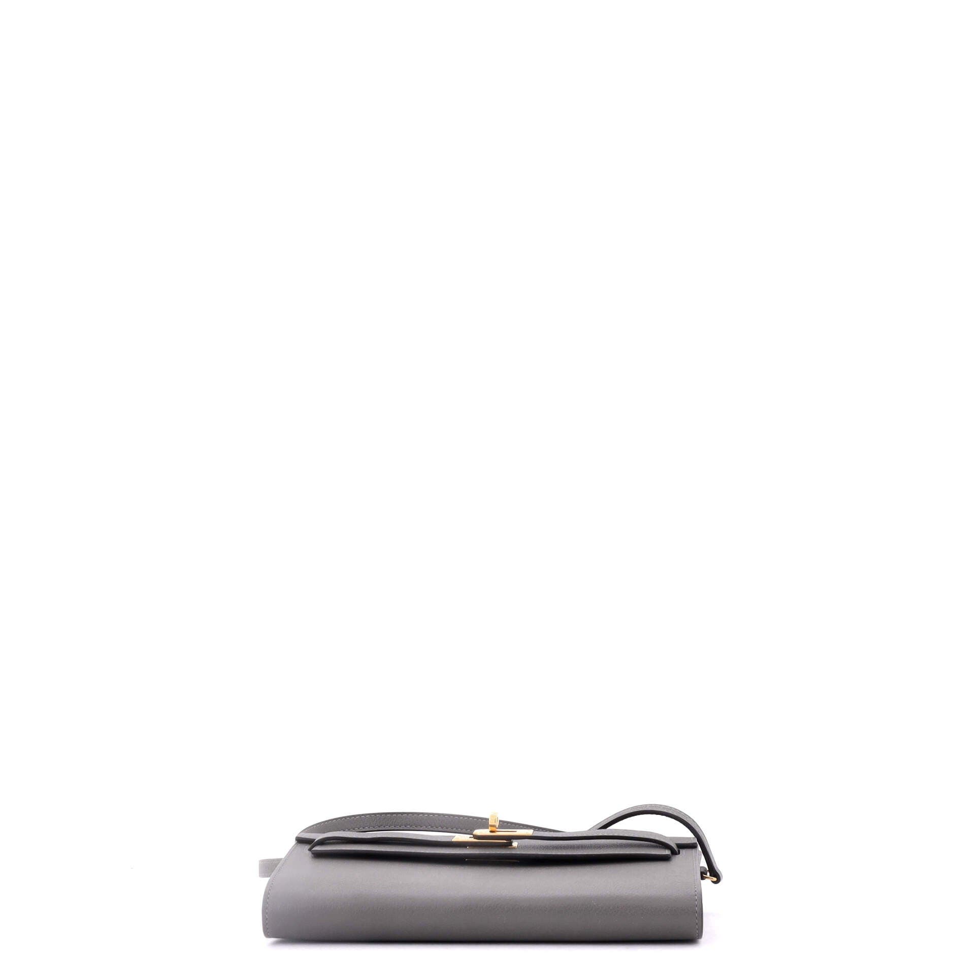 Pre-Owned Hermes Kelly To Go Wallet Evercolor, Alternate, color, Gris Meyer