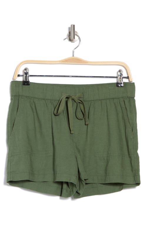 Caslon ® Drawstring Linen Blend Shorts In Green Bronze