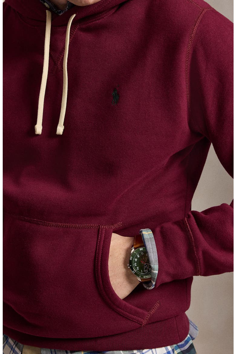 Pony Logo Fleece Hoodie, Alternate, color, RED