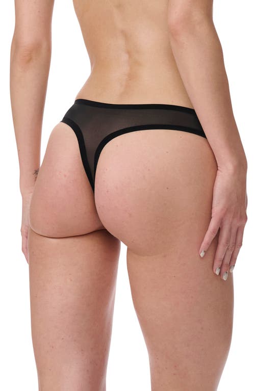 Wolford Lace & Mesh Thong In Black