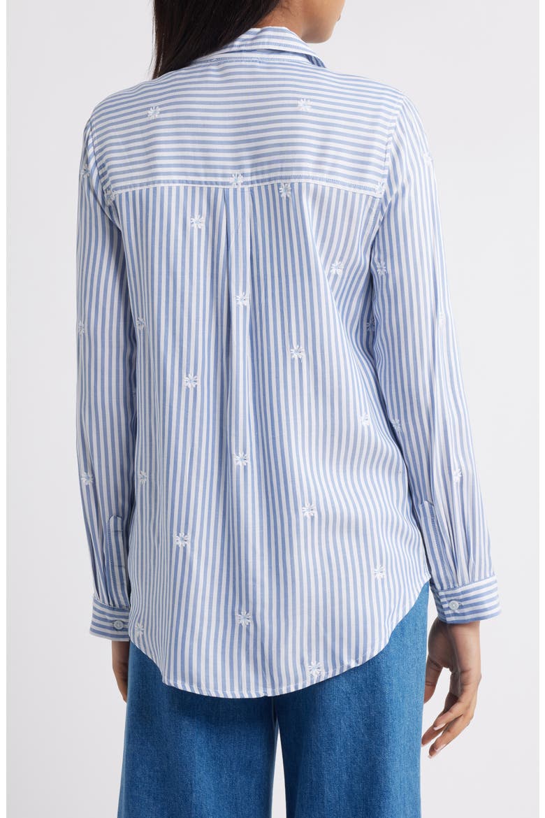 Kaylee Heart Stripe Long Sleeve Button-Up Shirt, Alternate, color, DAISY AGE