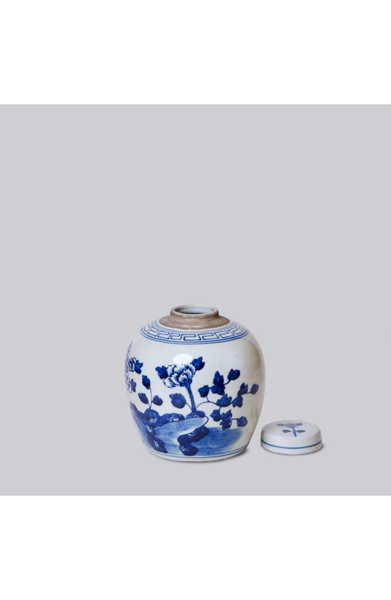 Cobalt Guild Porcelain Peony Lidded Round Storage Jar, Alternate, color, Blue + White
