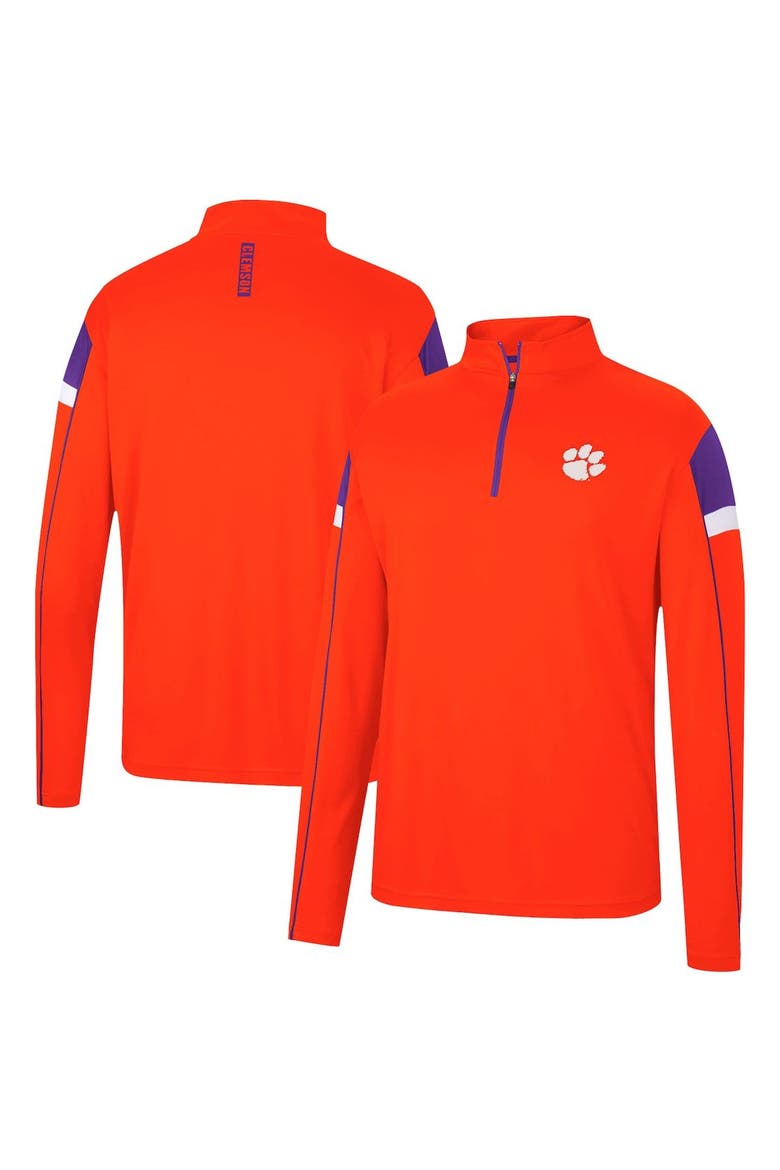 Men's Colosseum Orange Clemson Tigers Golf Match Quarter-Zip Windshirt, Main, color, Orange