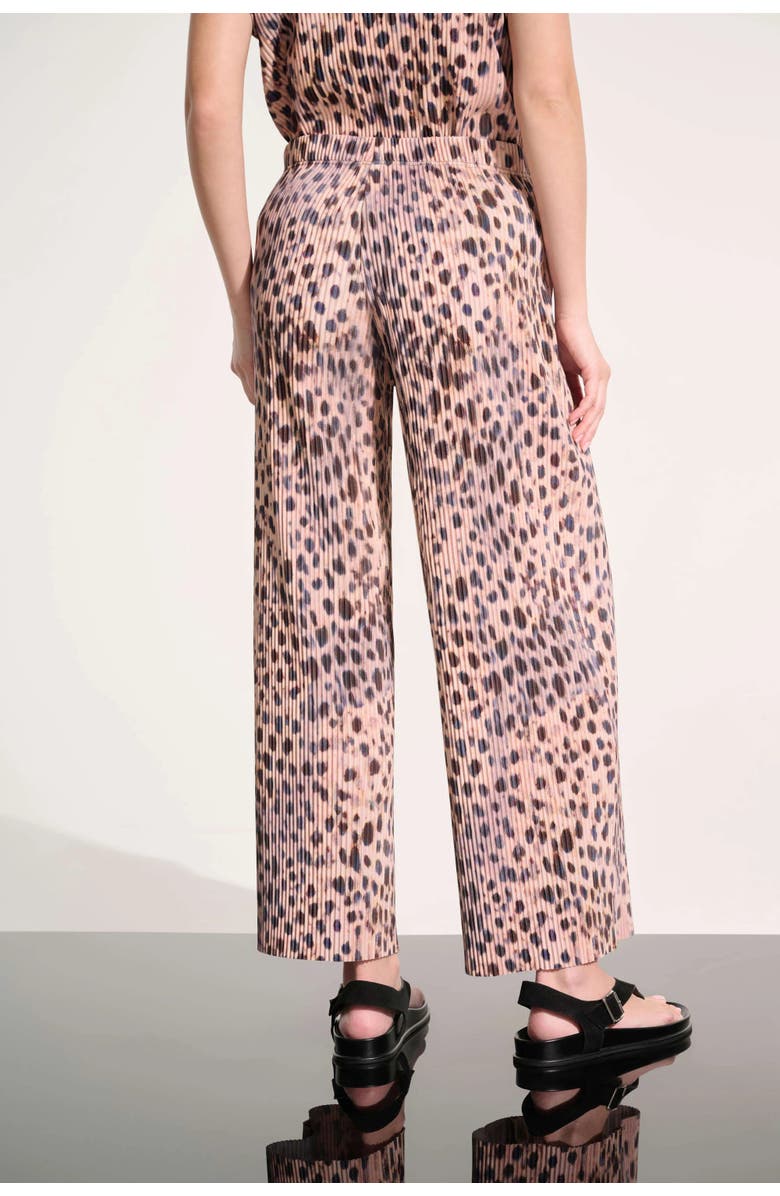 JOSEPH RIBKOFF Pleated Scuba Crepe Animal Print Pull-On Wide Leg Pants, Alternate, color, Beige/Multi