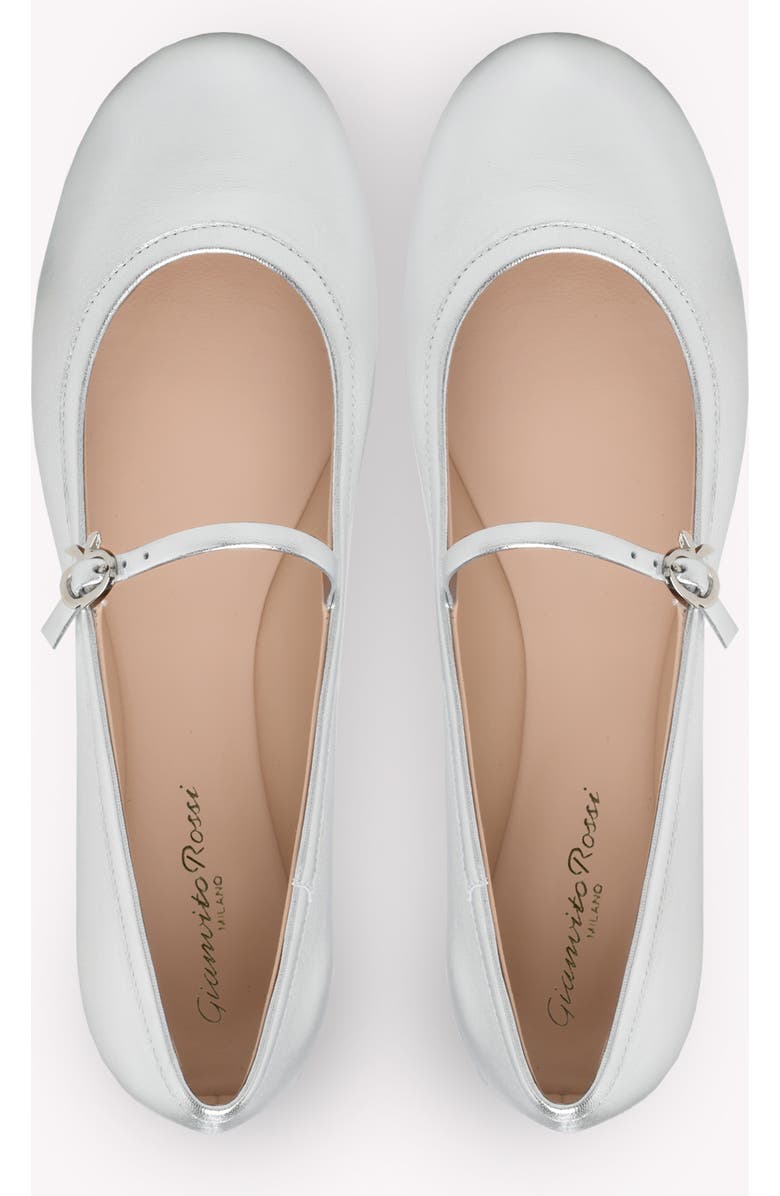 Gianvito Rossi Carla Ballerina, Alternate, color, Silver Nappa