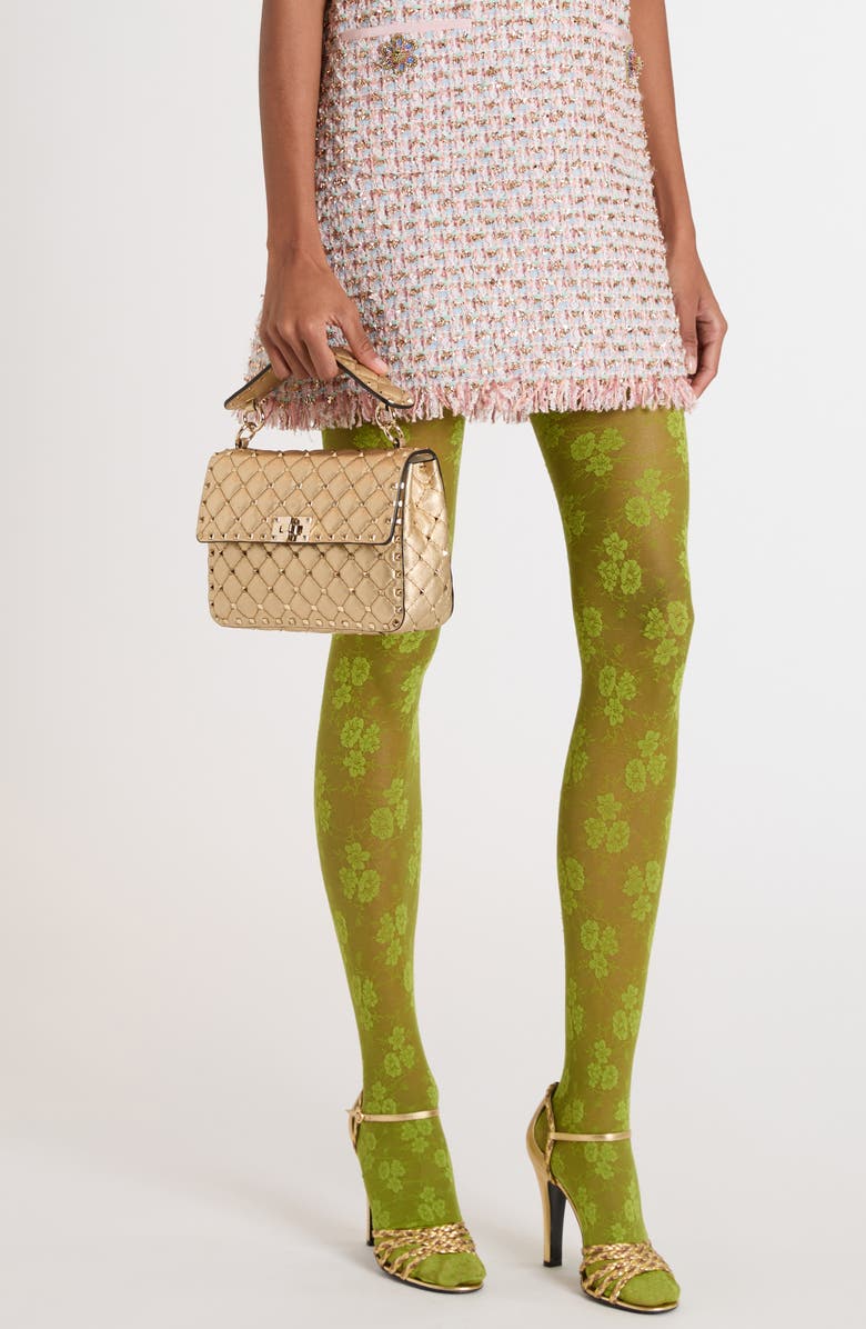 Valentino Garavani Medium Rockstud Spike Quilted Metallic Leather Shoulder Bag, Alternate, color, Metallic Mekong