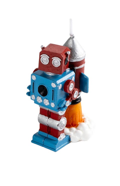 Vintage Robot Rocket Candle