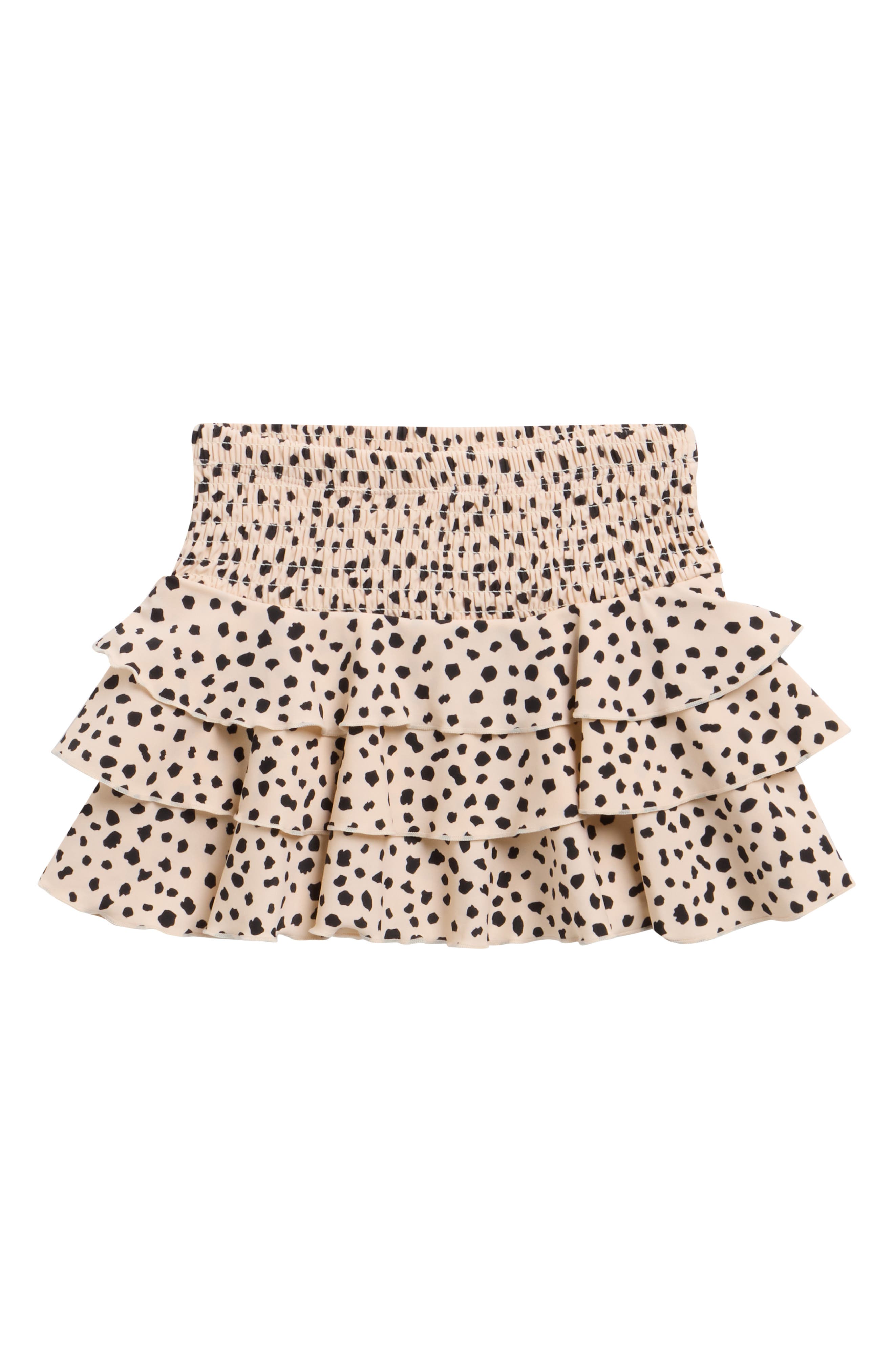 Shade Critters Kids' Dalmatian Leopard Smocked UPF 50+ Cover-Up Skirt