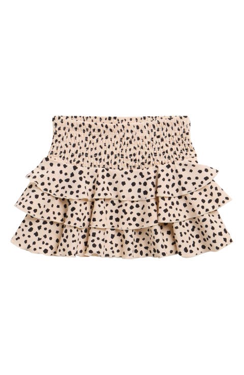 Kids' Dalmatian Leopard Smocked UPF 50+ Cover-Up Skirt (Toddler & Little Kid)