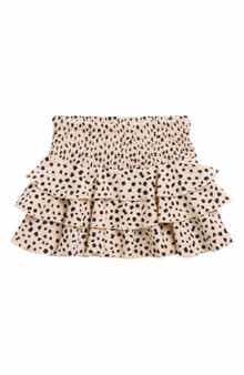 Shade Critters Kids' Dalmatian Leopard Smocked UPF 50+ Cover-Up Skirt