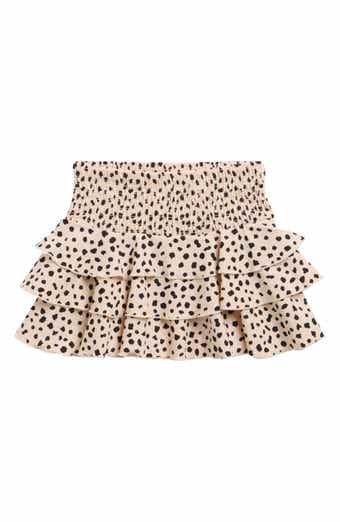 Shade Critters Kids' Dalmatian Leopard Smocked UPF 50+ Cover-Up Skirt