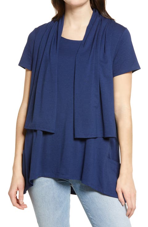 Convertible Scarf Lapel T-Shirt