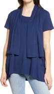 Hue Convertible Scarf Lapel T-Shirt
