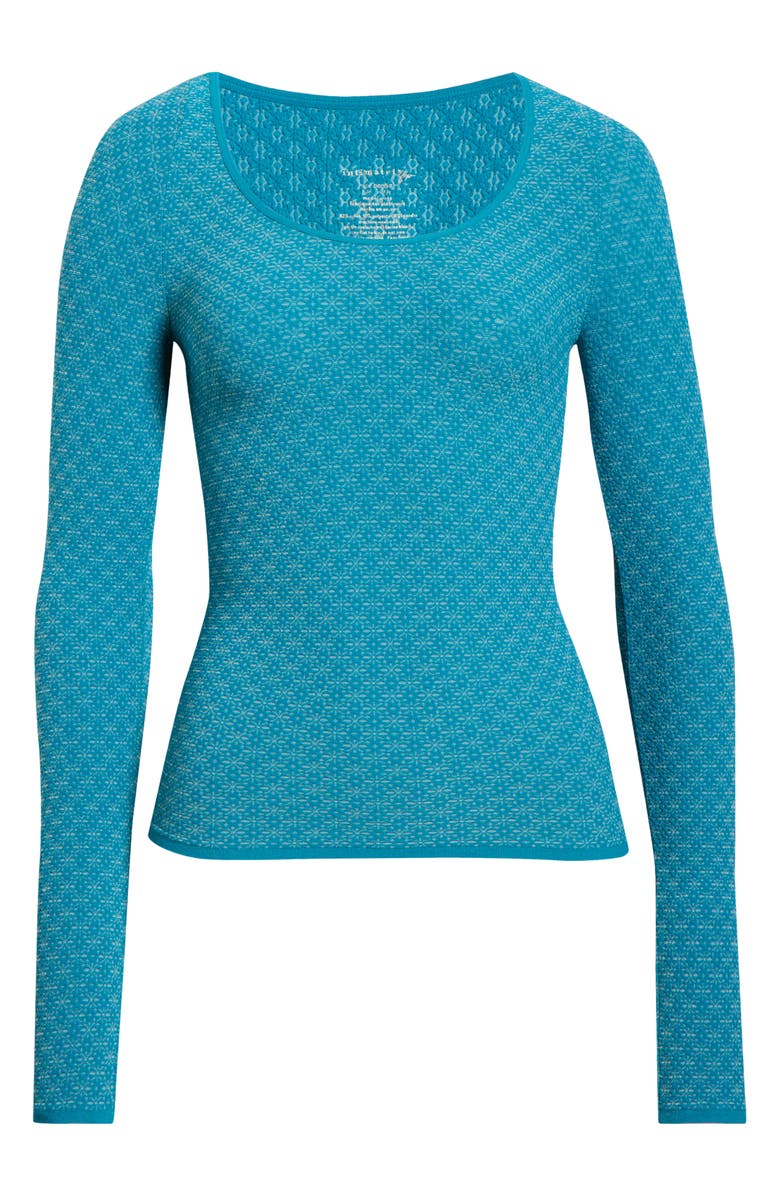 Free People Love Letter Long Sleeve Top, Alternate, color, Bayside