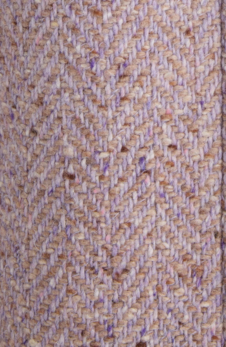 Chloé Fringe Wool Blend Tweed Herringbone Jacket, Alternate, color, Silky Violet