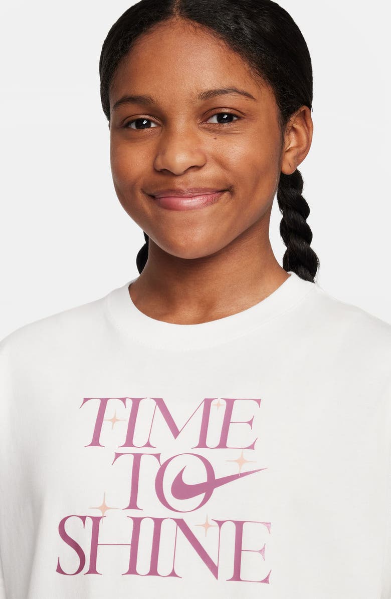 Nike Kids' Empower Shine Cotton Graphic T-Shirt, Alternate, color, White