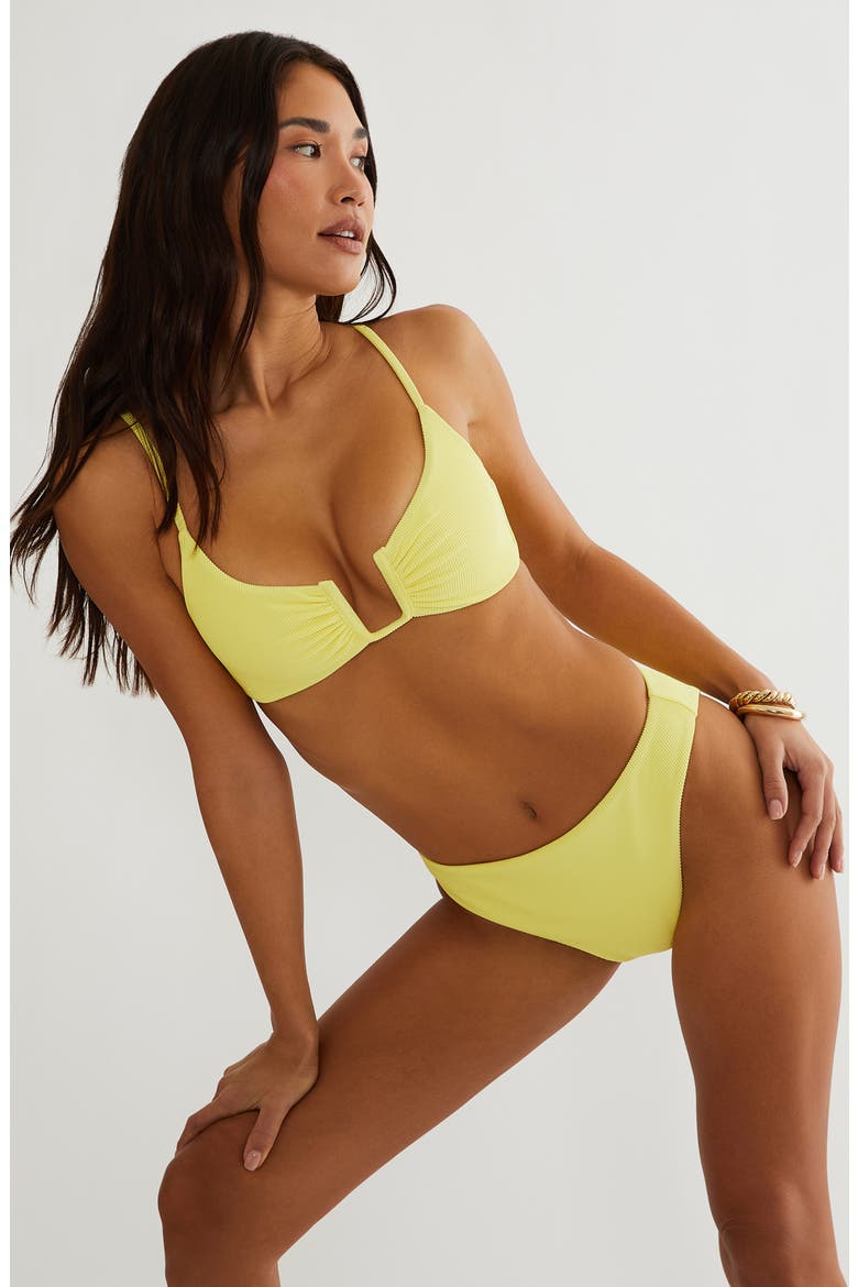 Amarie High Cut Bikini Bottoms, Alternate, color, BUTTER BLOSSOM