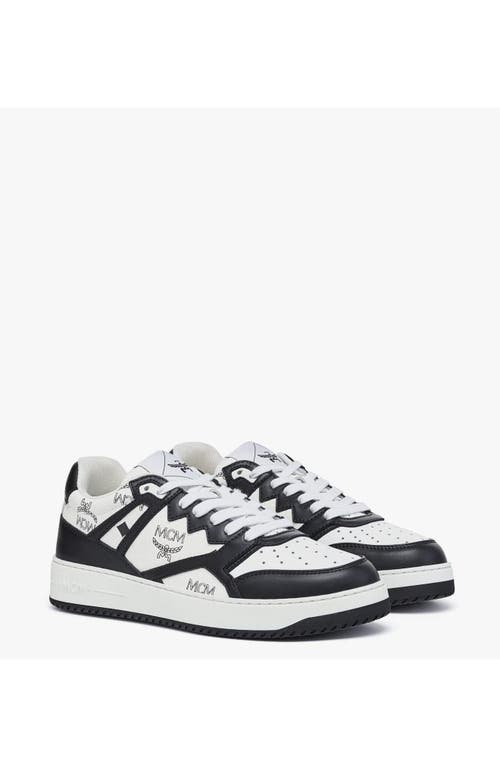 Mcm Neo Terrain Lo Sneakers In Visetos In Black & White