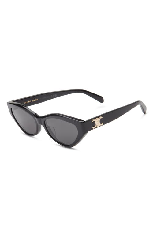 Celine Triomphe 17 56mm Cat Eye Sunglasses In Black