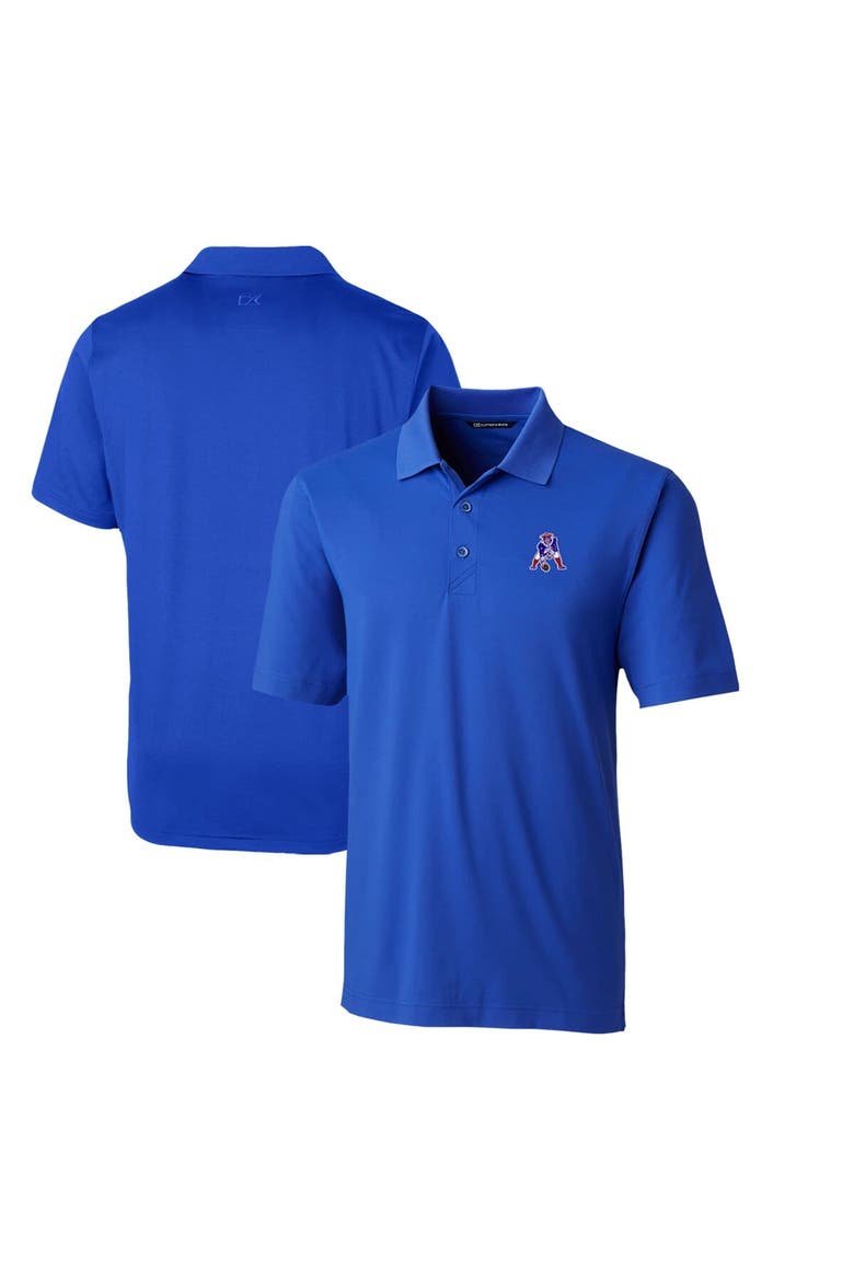 Men's Cutter & Buck Blue New England Patriots Throwback Logo Forge Stretch Polo, Main, color, Blue