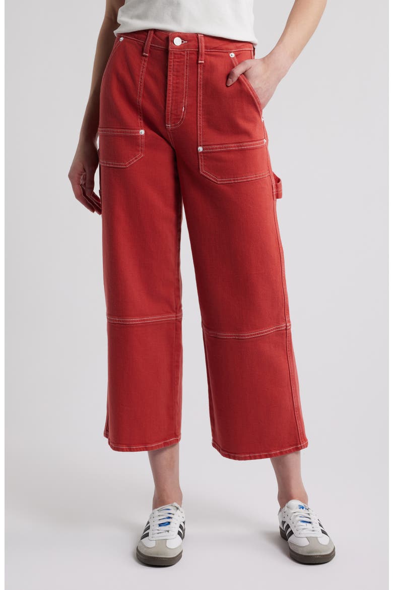 Silverado Ankle Wide Leg Carpenter Jeans, Main, color, TERRACOTTA
