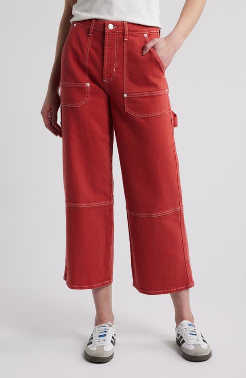 Women's Red Wide-Leg Pants | Nordstrom