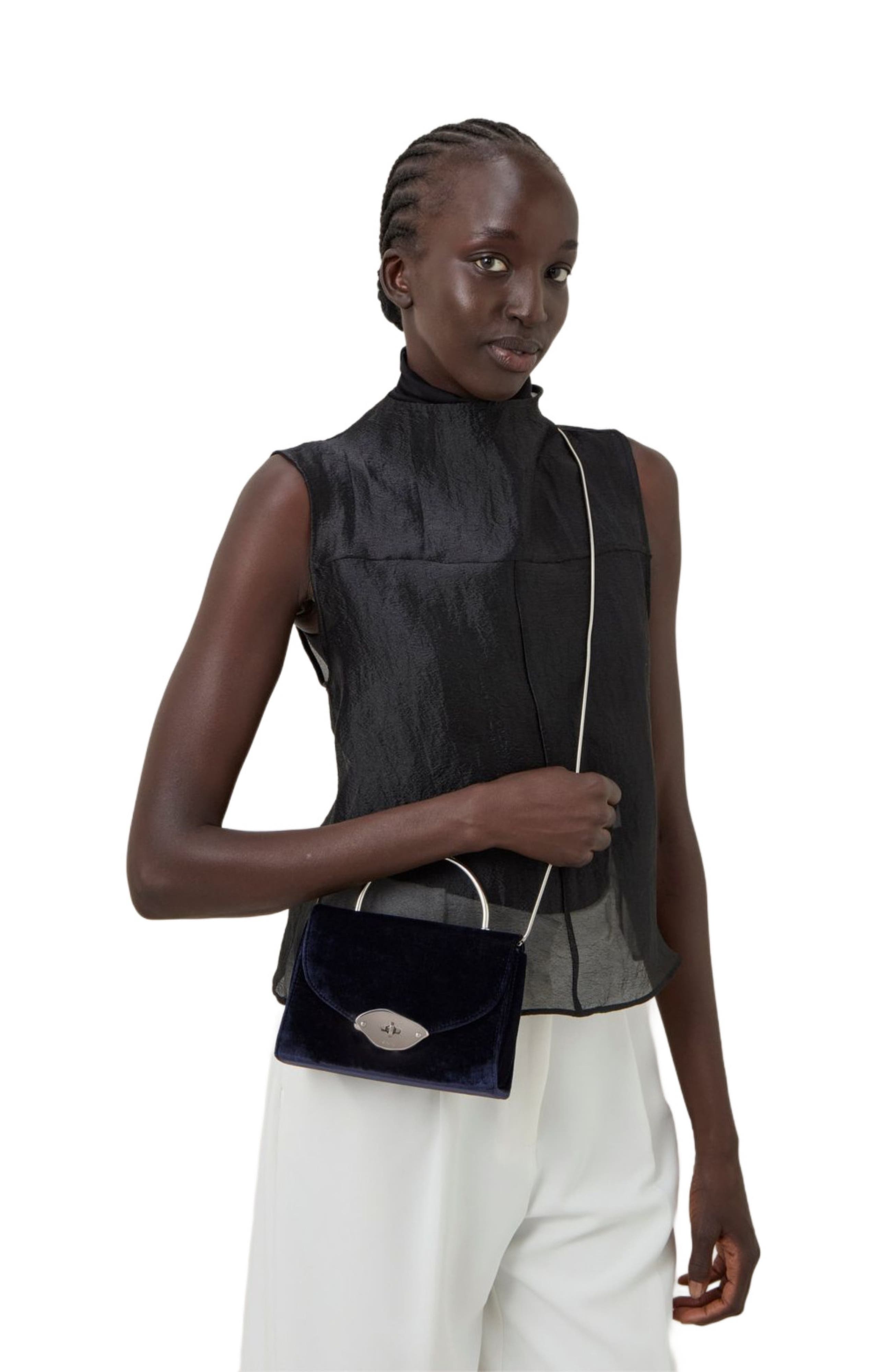 Mulberry Small Lana Velvet Top Handle, Alternate, color, 