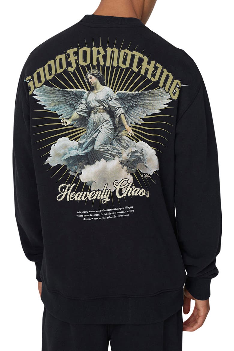 Heaven Relaxed Crew Sweatshirt, Alternate, color, Black