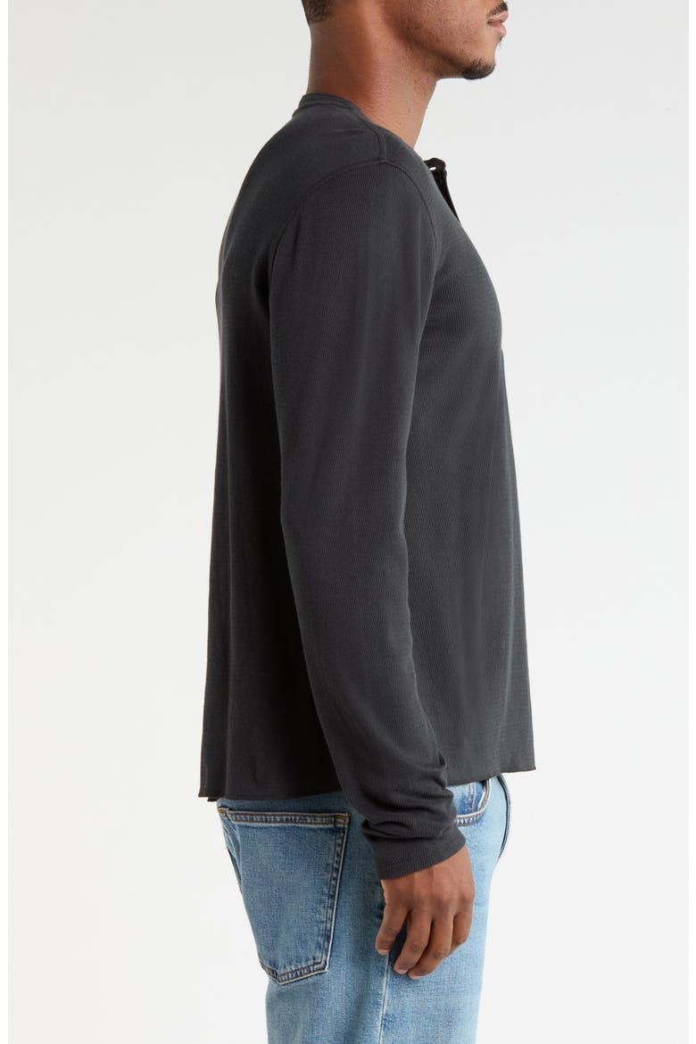 Textured Knit Long Sleeve Henley, Alternate, color, BLACK