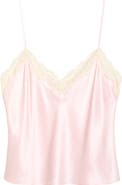 Reformation Teddy Lace Trim Silk Crop Camisole