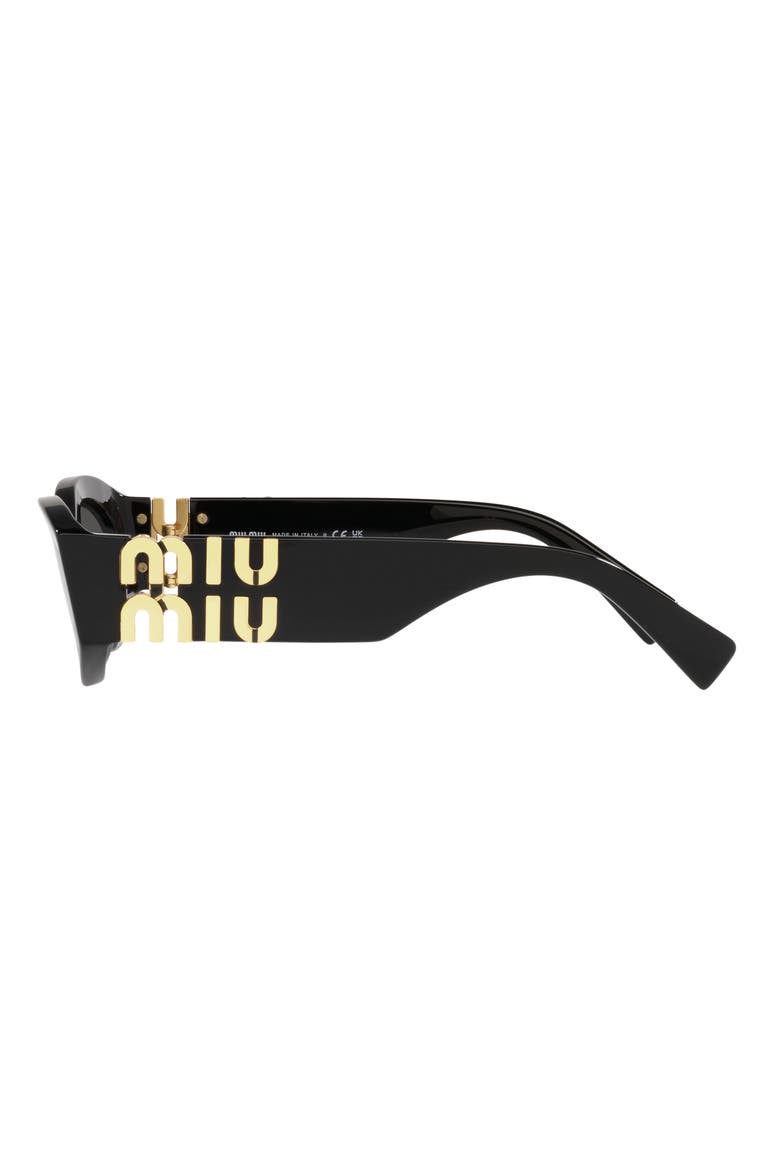 54mm Rectangular Sunglasses, Alternate, color, BLACK