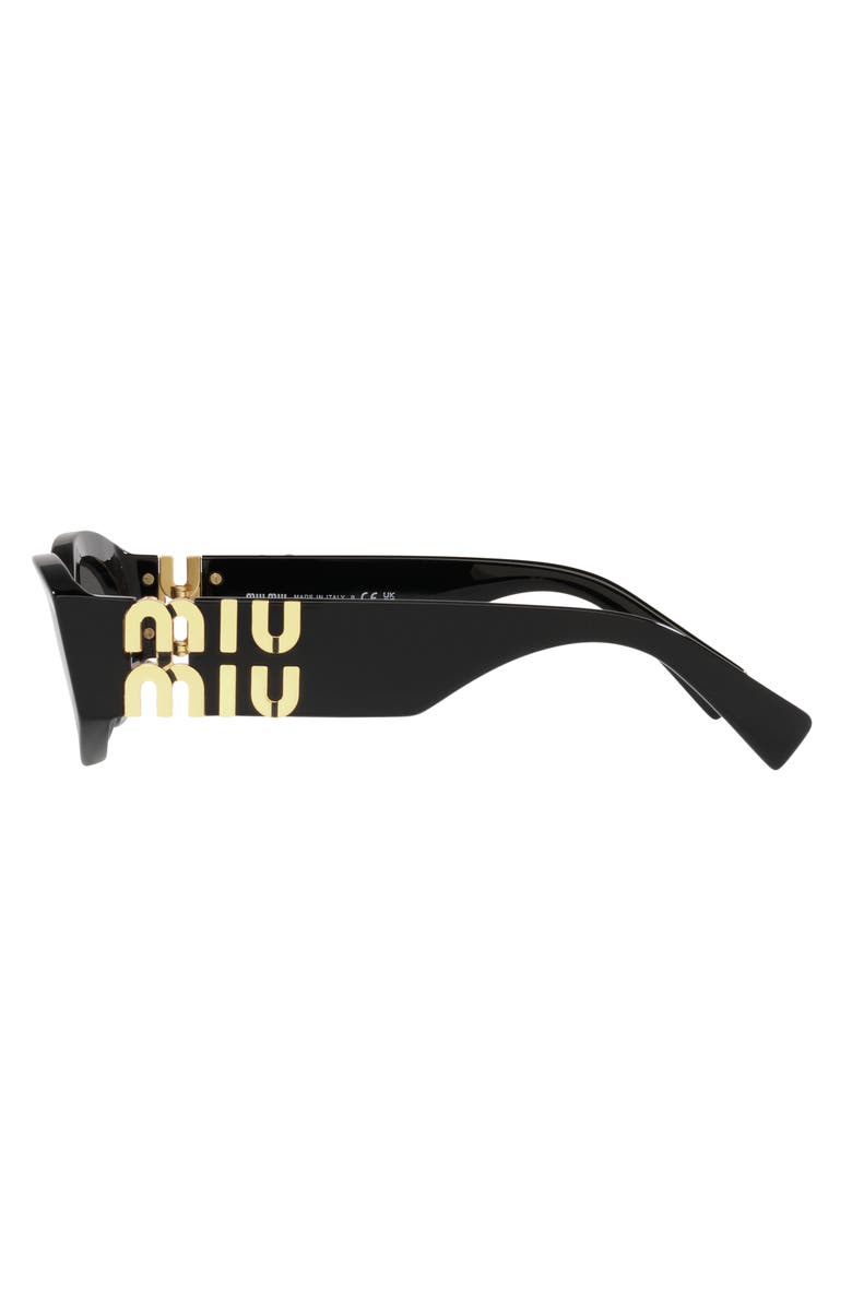 Miu Miu 54mm Rectangular Sunglasses, Alternate, color, Black