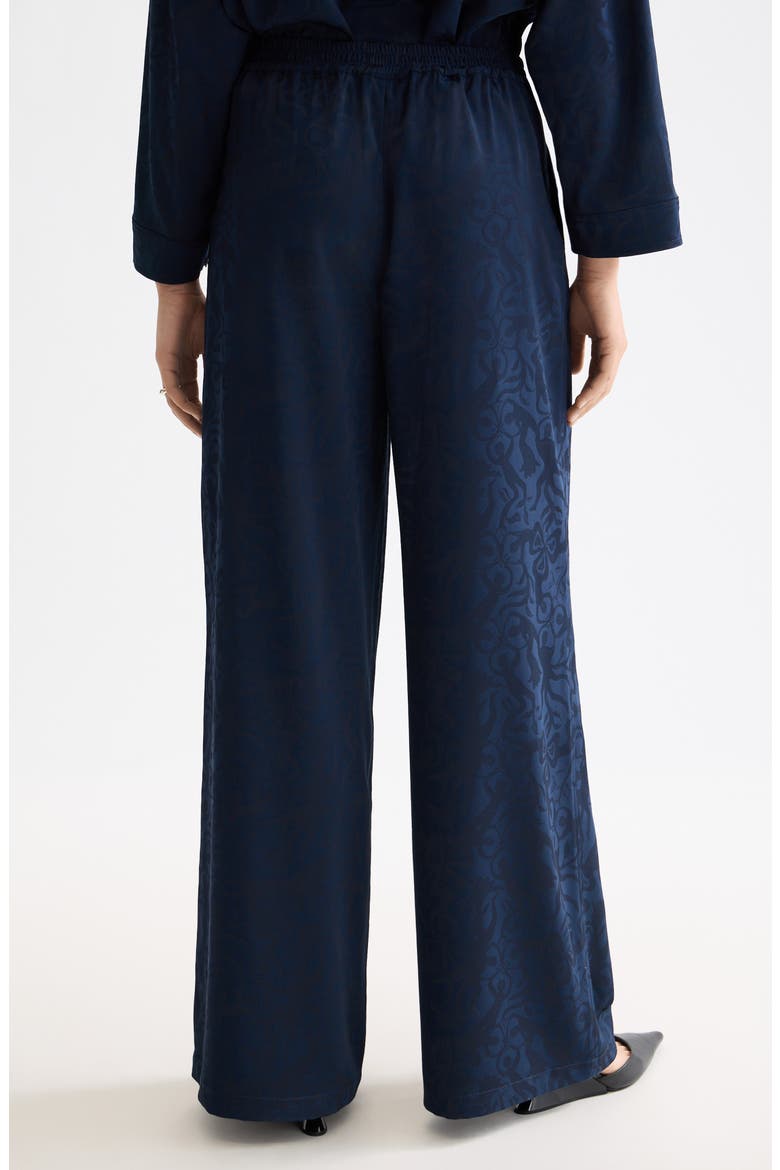 Eleni Jacquard High Waist Wide Leg Pants, Alternate, color, SKY CAPTAIN