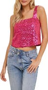 WISHLIST Sequin Relaxed Cropped Tank