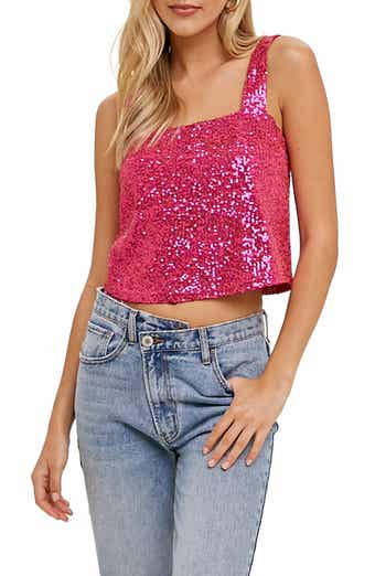 Sequin Relaxed Cropped Tank