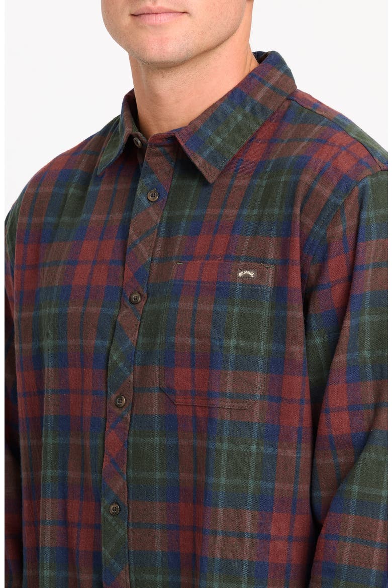 Coastline Plaid Cotton Flannel Button-Up Shirt, Alternate, color, TORTOISE SHELL