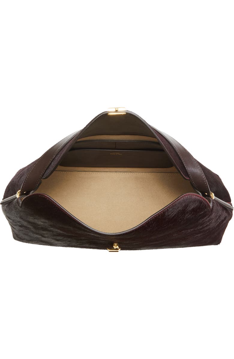 TOTEME T-Lock Genuine Calf Hair Top Handle Bag, Alternate, color, Wine