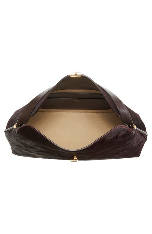 Totême Toteme T-lock Genuine Calf Hair Top Handle Bag In Black