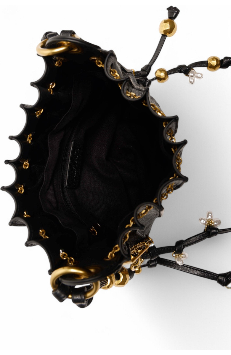 Walter Baker Wynn Knot Charm Bucket Bag, Alternate, color, Black