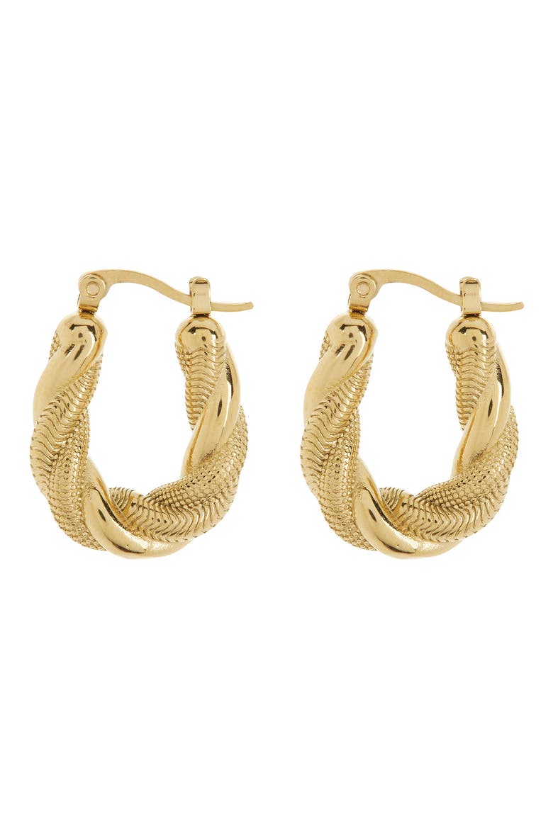 Twist Hoop Earrings, Main, color, GOLD
