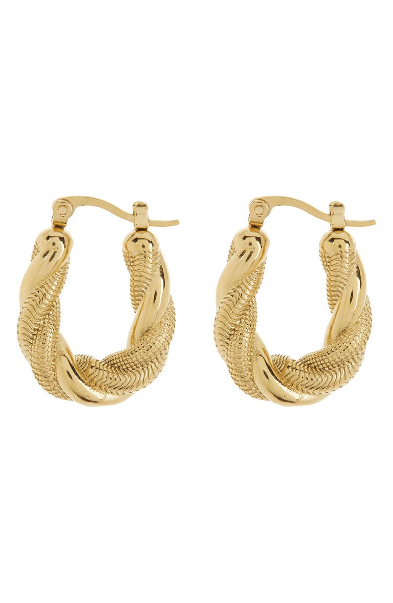 EYE CANDY LOS ANGELES Twist Hoop Earrings, Alternate, color, Gold