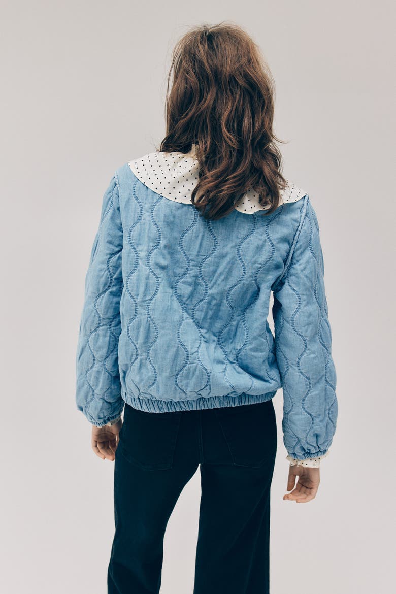 Quilted Denim Jacket, Alternate, color, Light denim blue