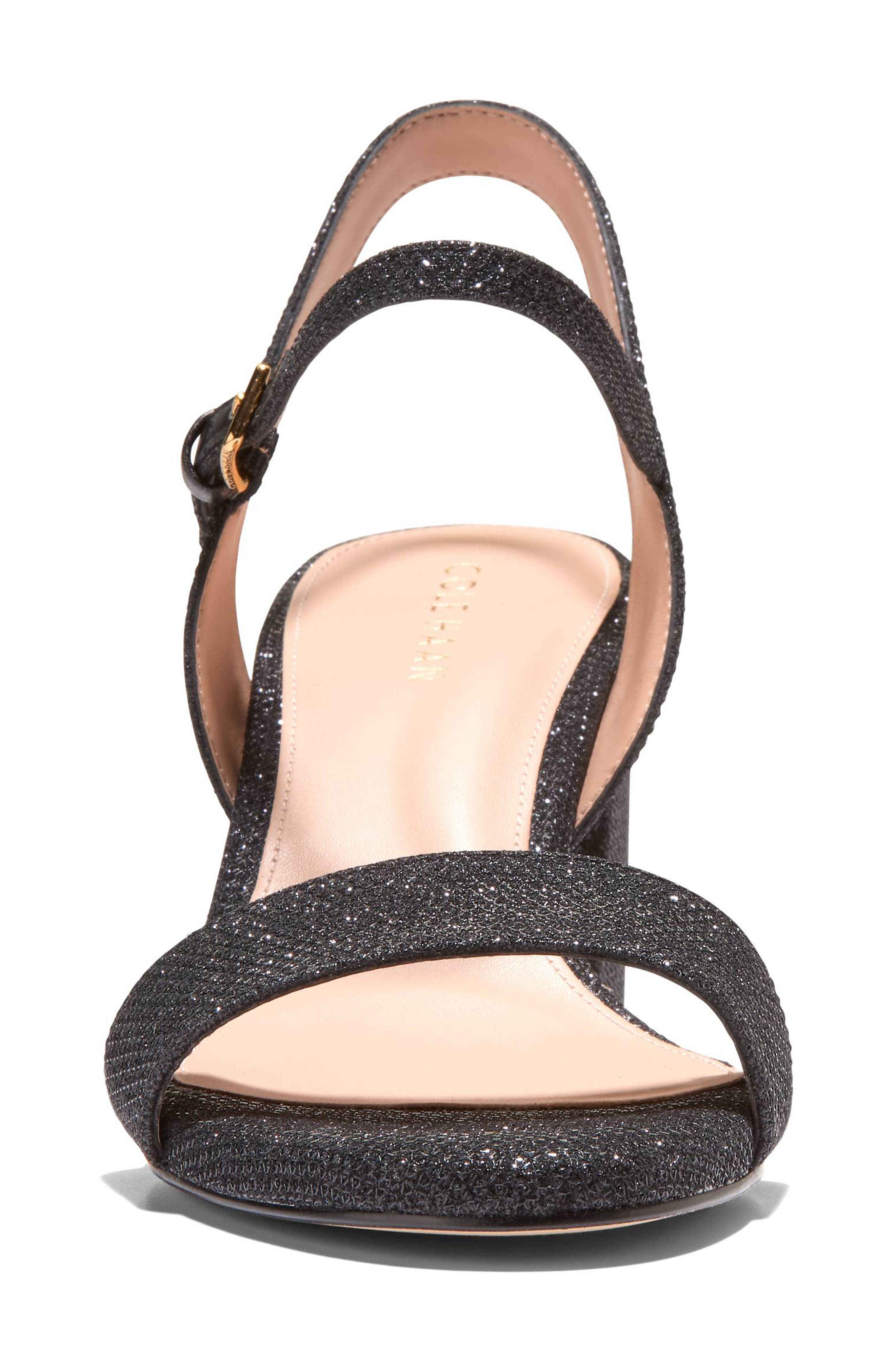 Cole Haan Josie Block Heel Sandal, Alternate, color, Black Glitter Mesh