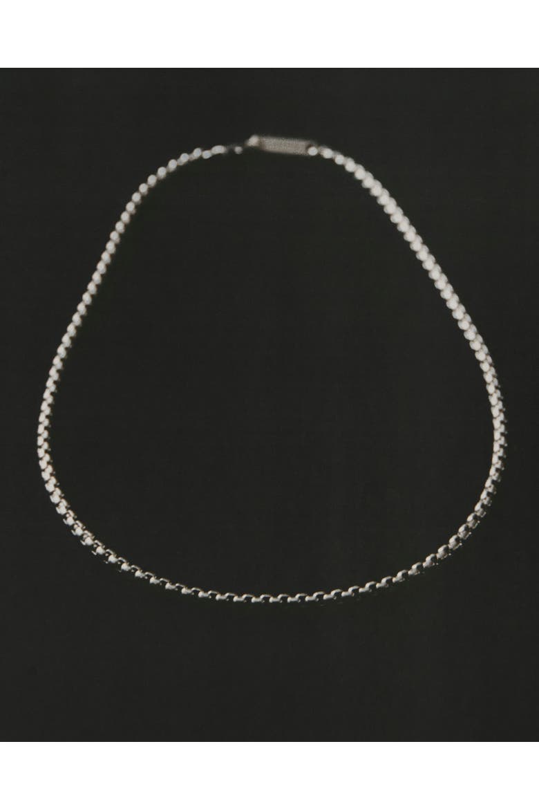 Box-chain Necklace, Alternate, color, SILVER
